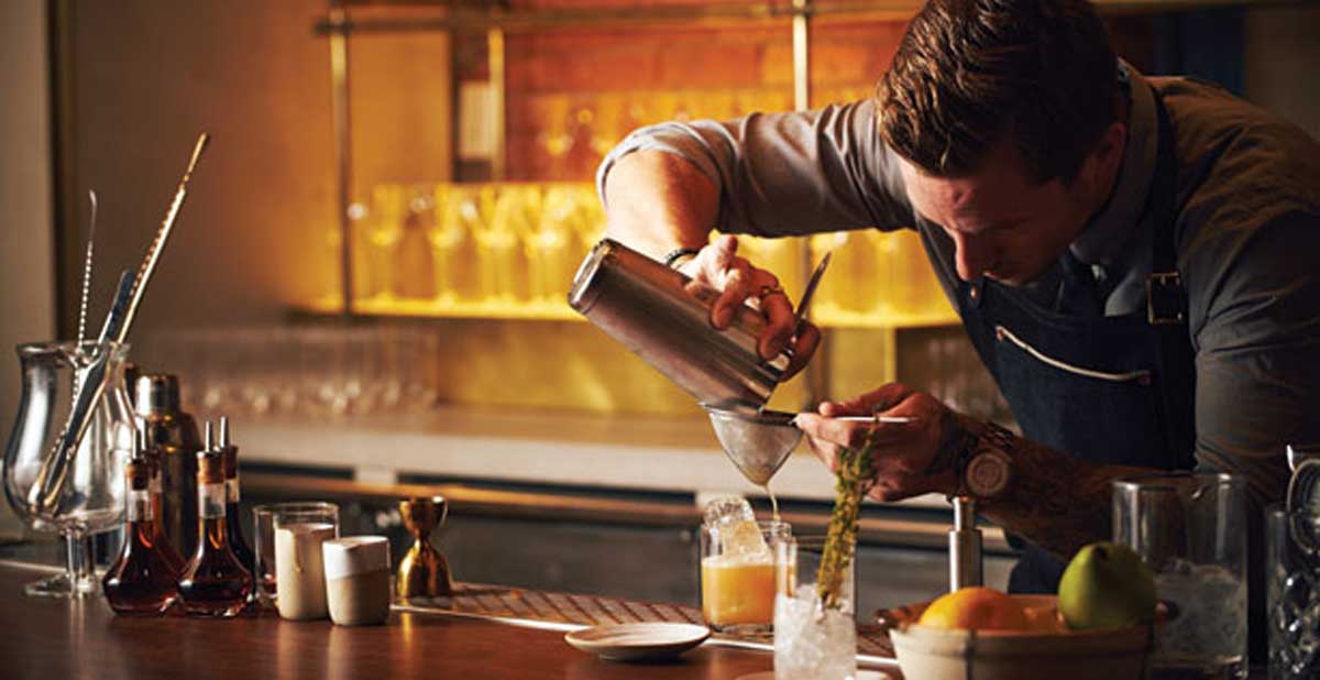 Chefs Club's Anthony Bohlinger behind the bar