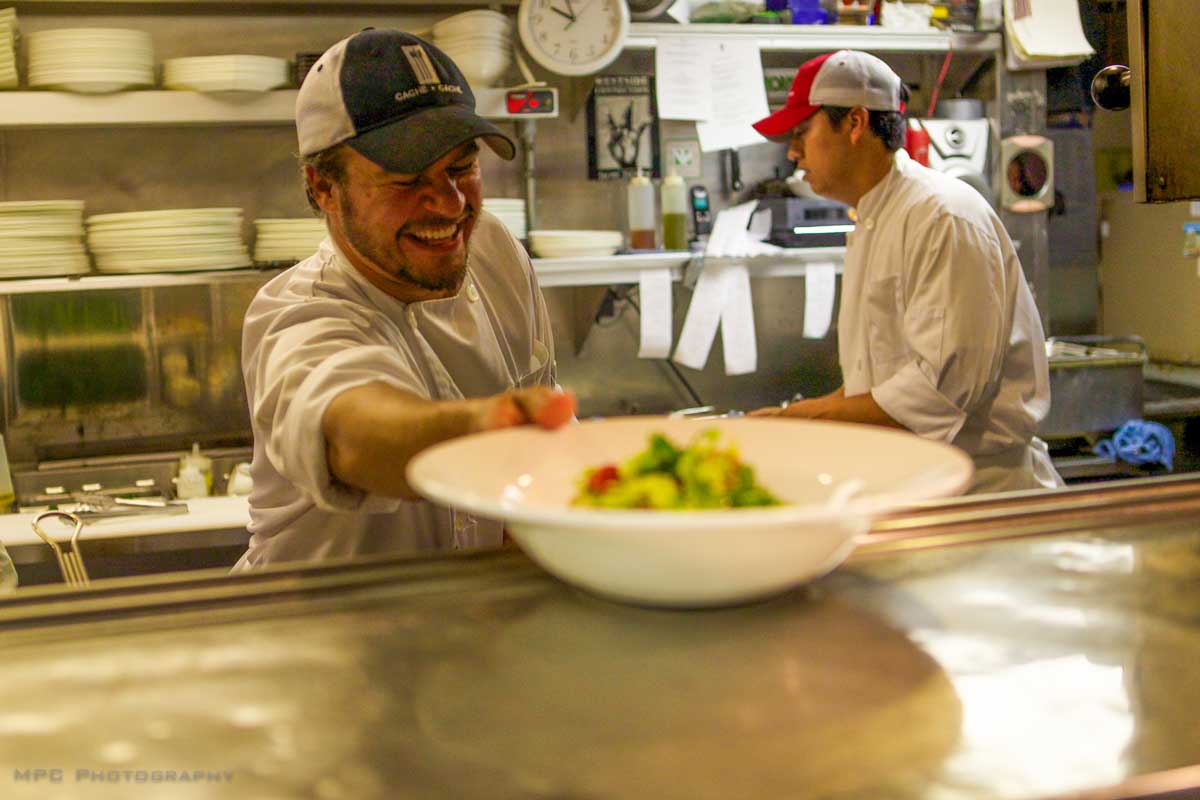 Chef Nate King in the kitchen at Cache Cache, Aspen, CO