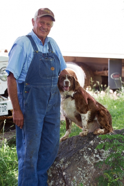 Glenn Austin with the family dog